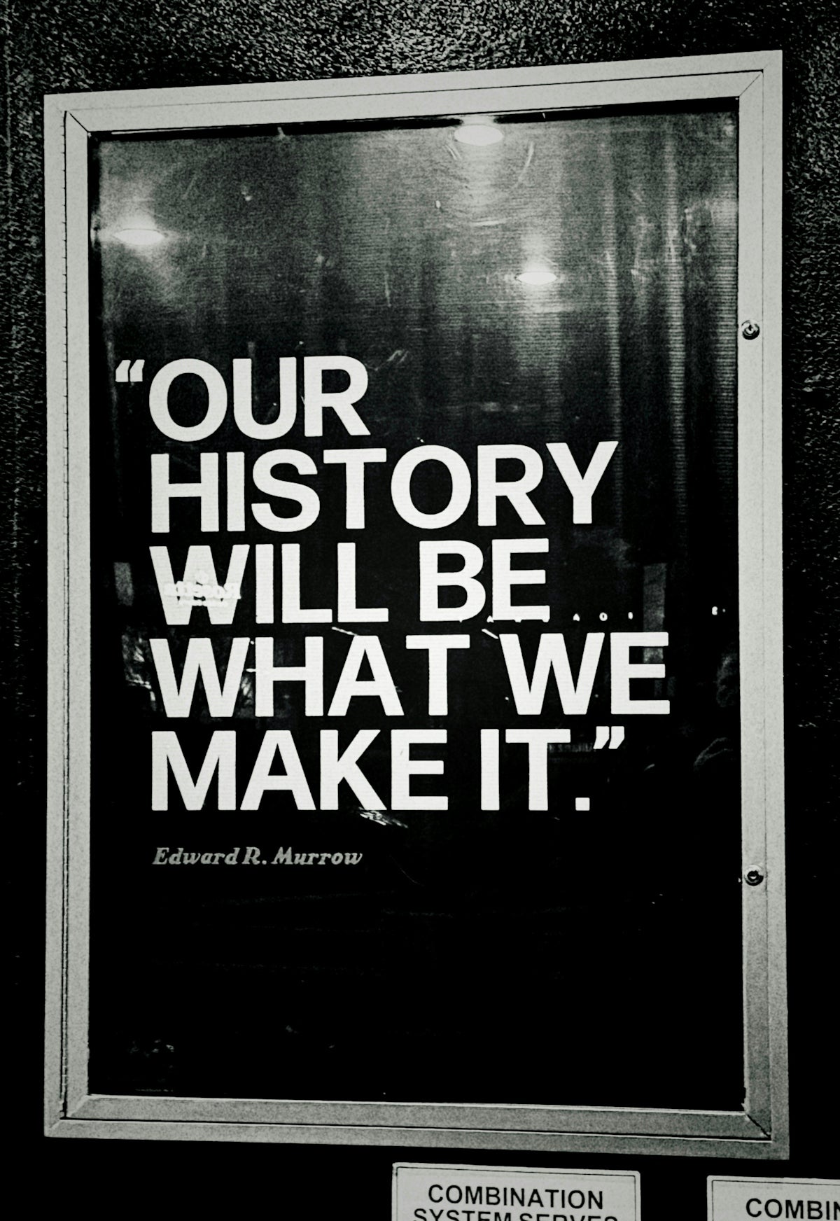 This image displays a quote about shaping history