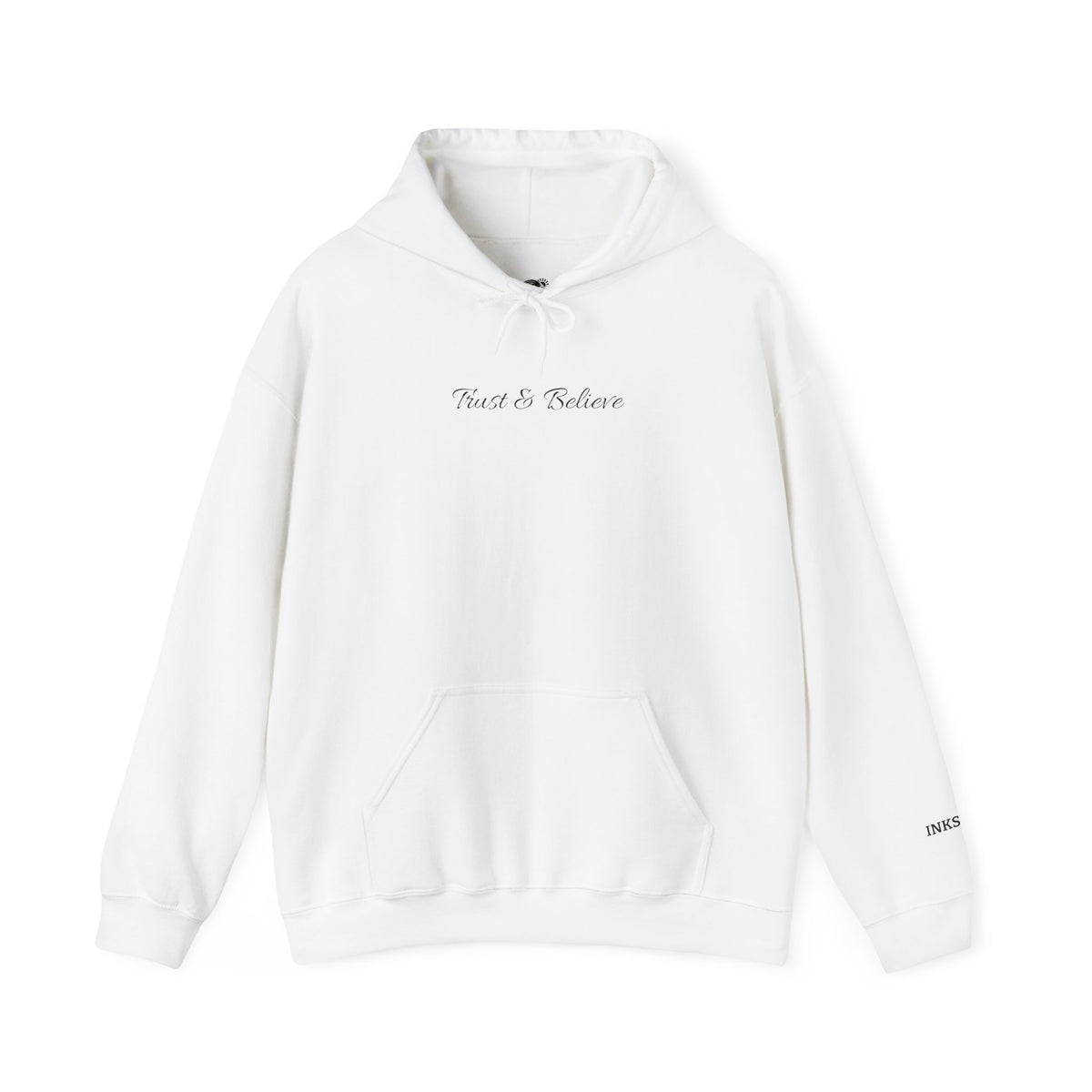 Trust & Believe Hoodie — Beach Palm Sunset Graphic Hooded Sweatshirt