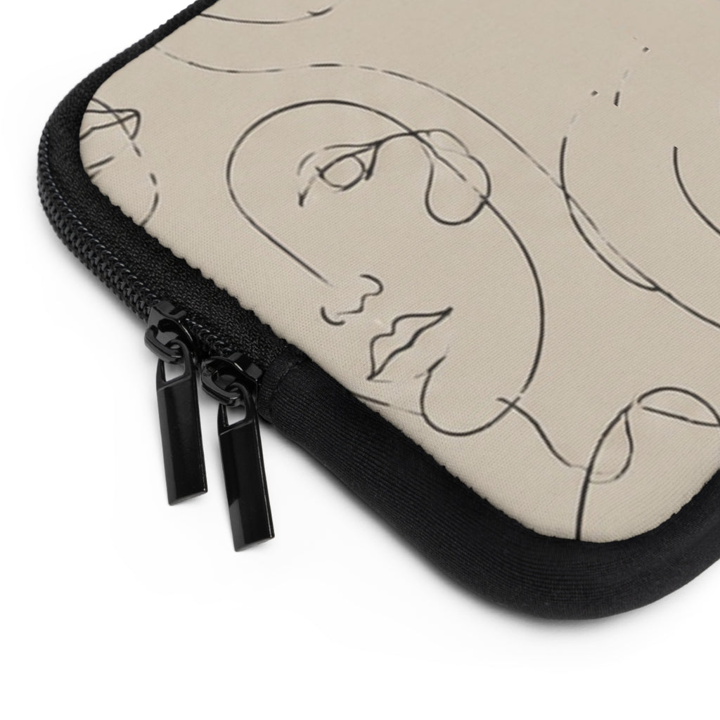 Abstrakte Strichzeichnungen Gesichter Laptop-Hülle