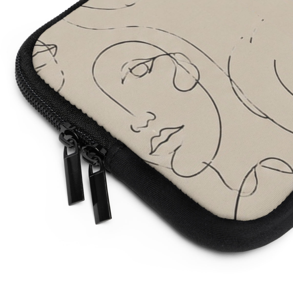 Abstrakte Strichzeichnungen Gesichter Laptop-Hülle