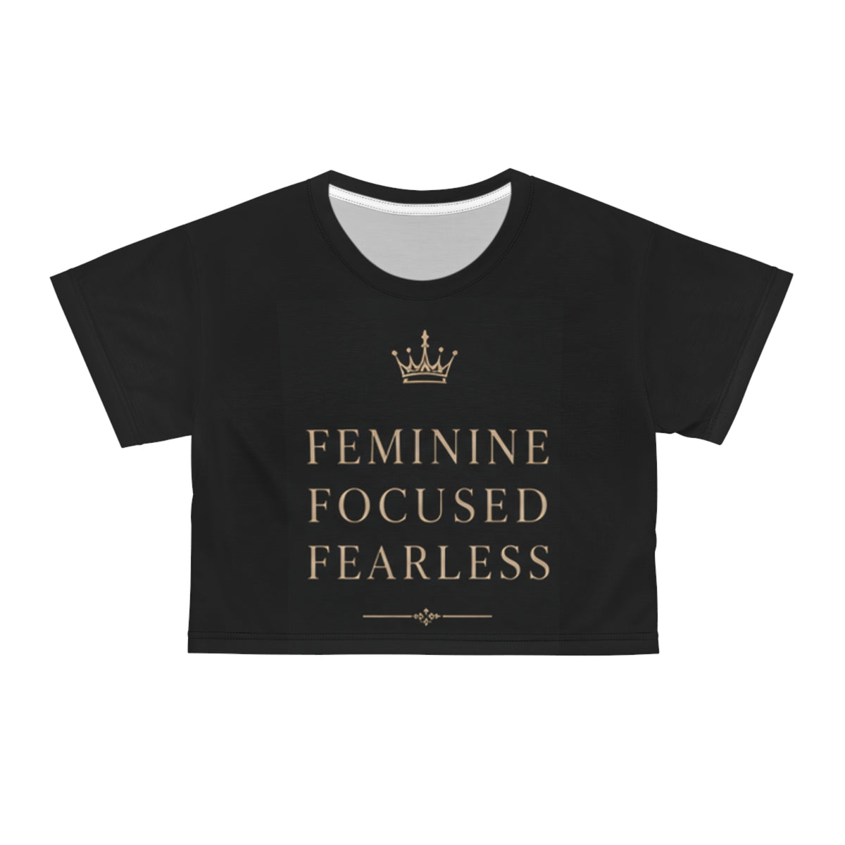 Feminine Focused Fearless Crop Tee — Empowerment Graphic Crop Top