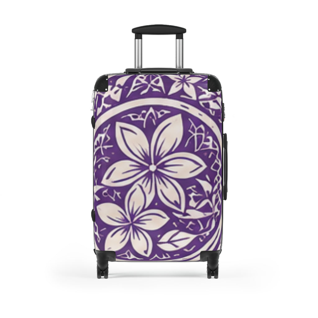 Maleta Púrpura Plumeria — Equipaje de Mano Plumeria Tropical