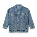 Women's Denim Jacket — "Ma femme. Grace Carries Power" Feminine Mana Design