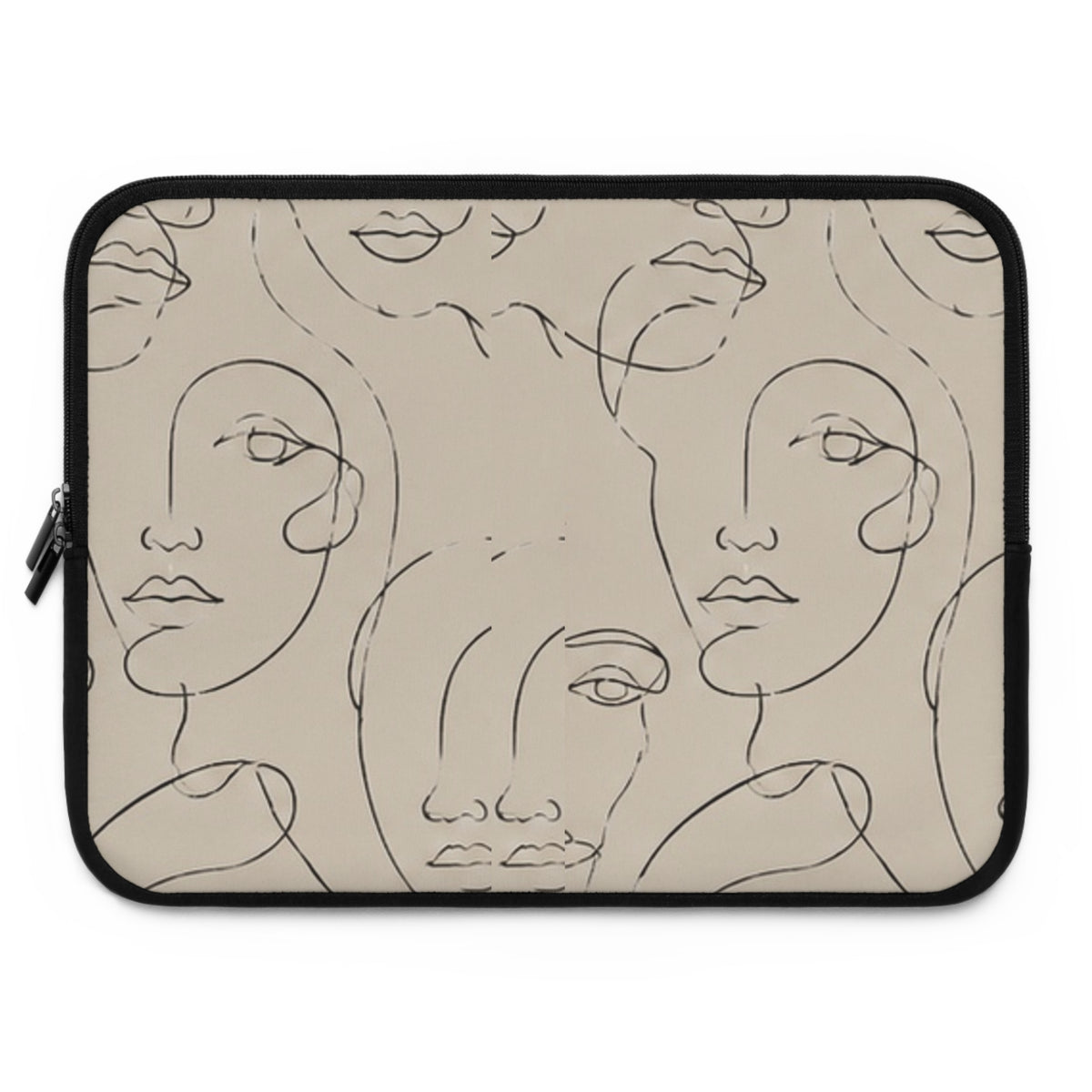 Abstract Line Art Faces Laptop Sleeve