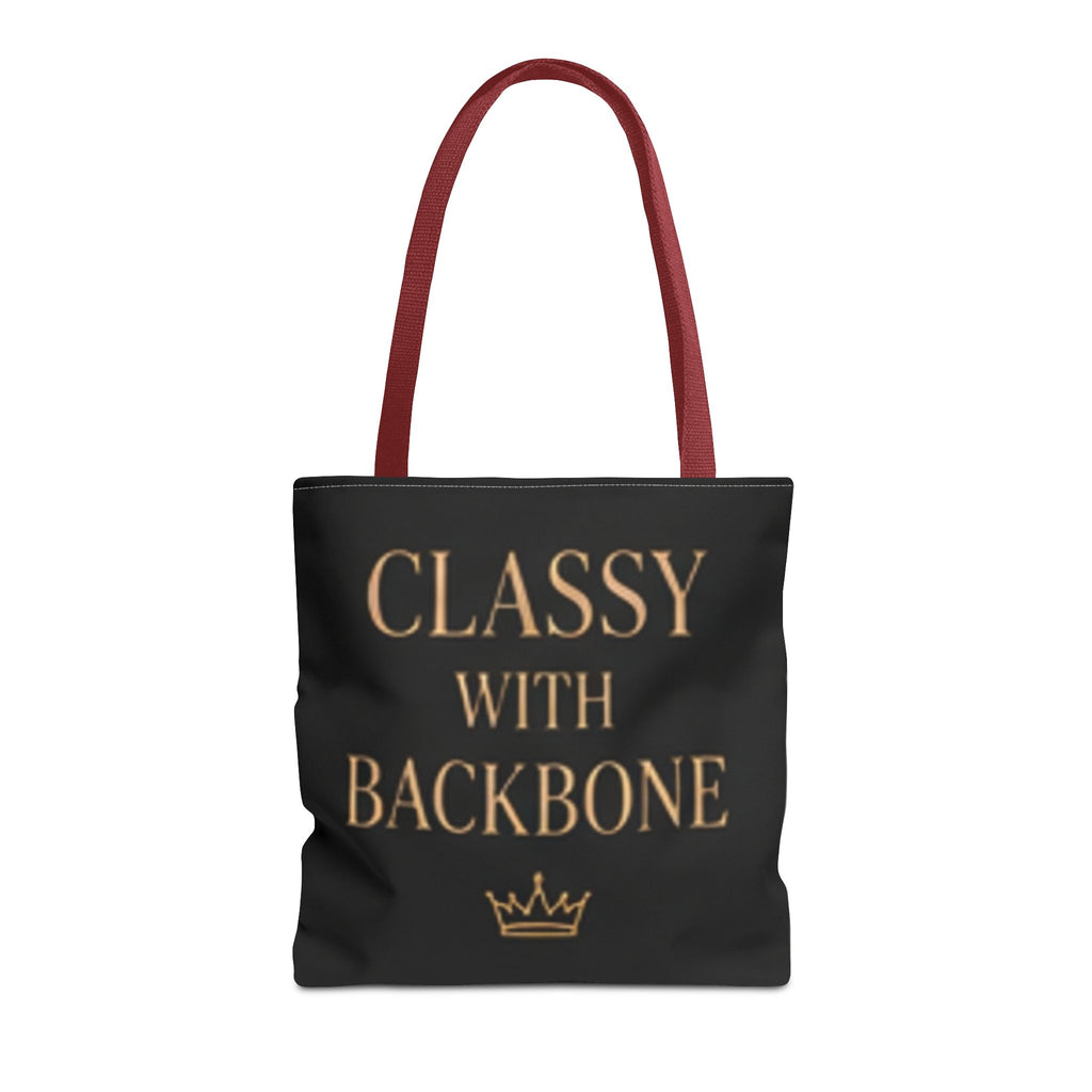 Bolso tote elegante con carácter: un bolso tote atrevido en negro y dorado que empodera