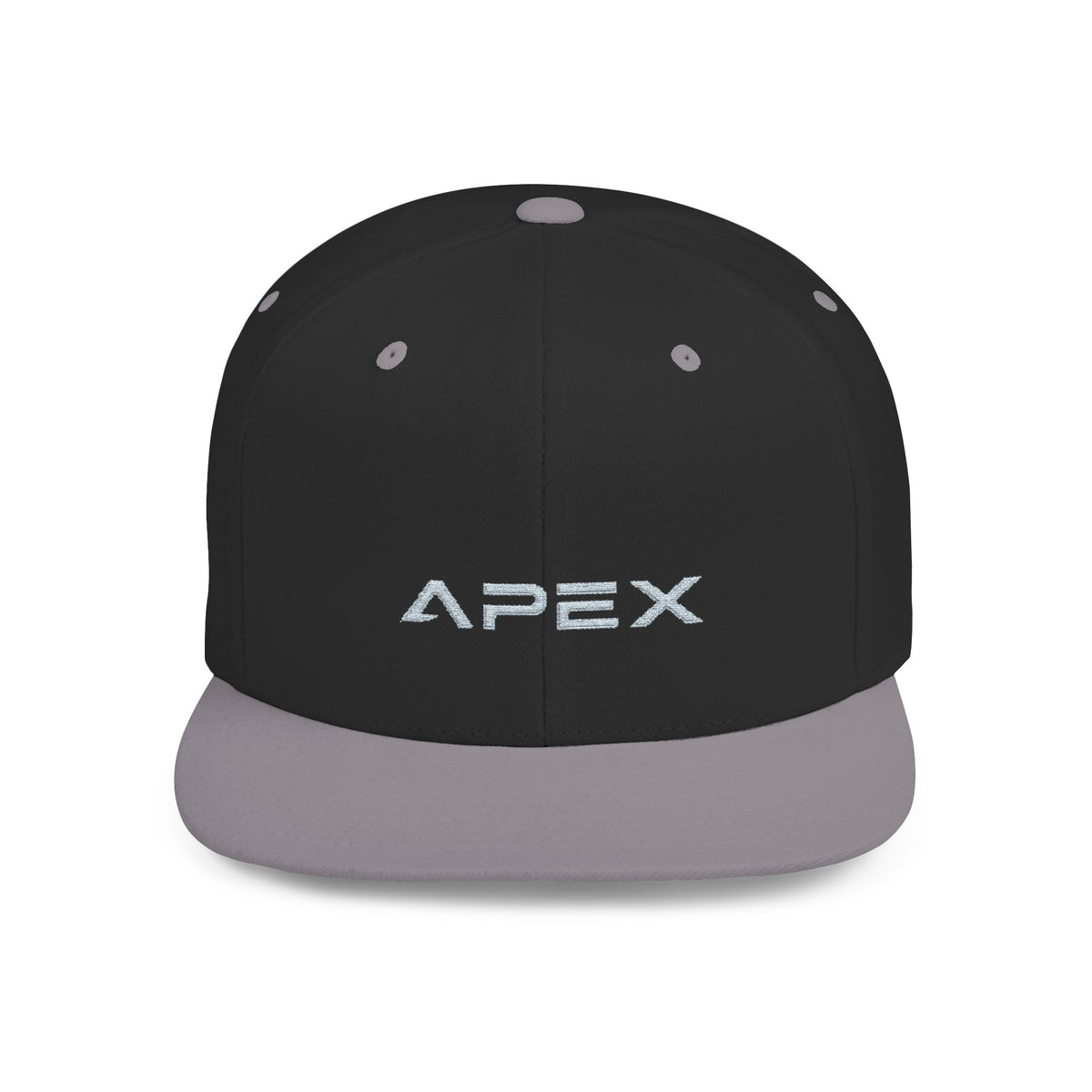 Apex Embroidered Flat Bill Snapback Hat — Stylish Black Streetwear Cap