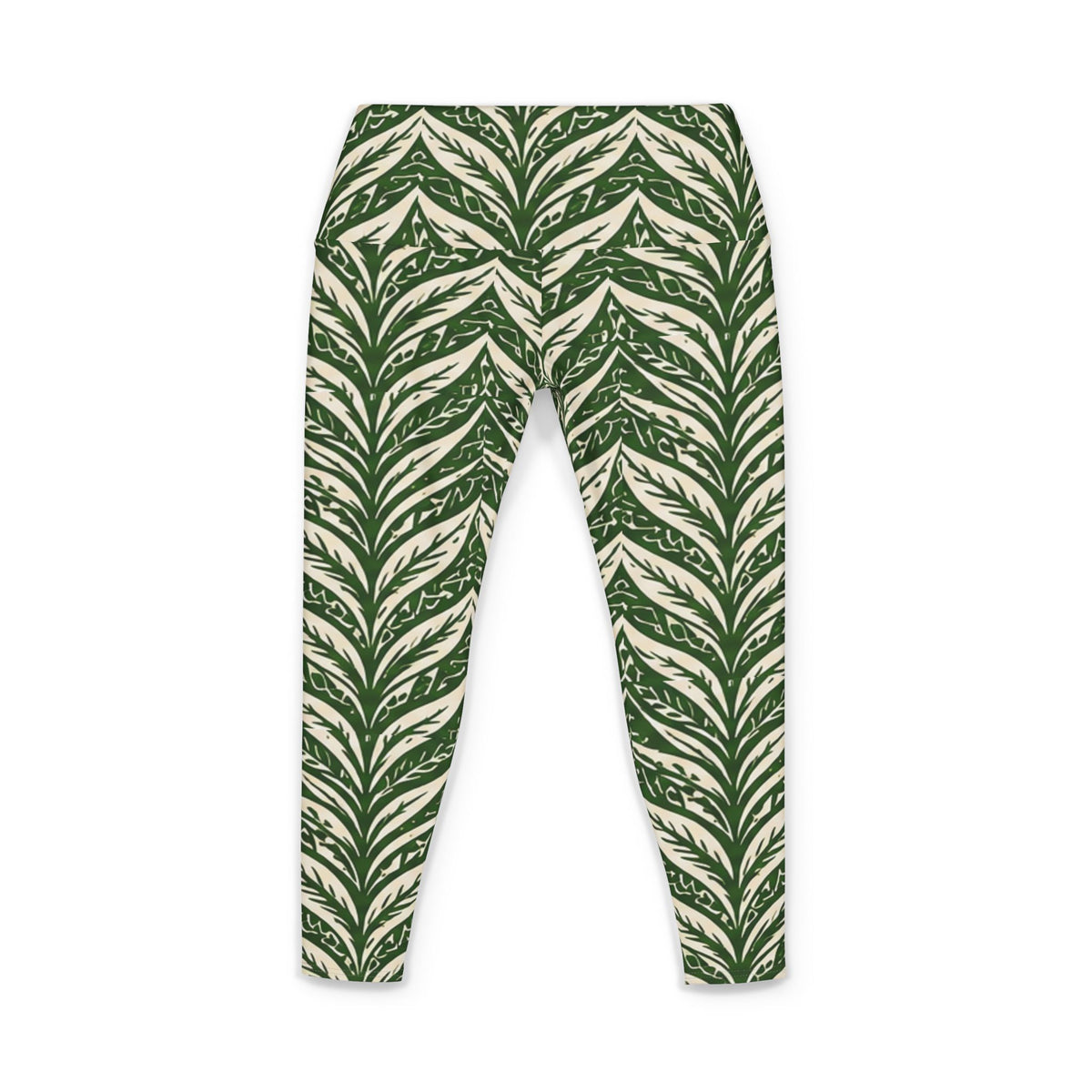 Rainforest Lau Ti Leaf Women's Yoga Pants — Tropical All-Over Print