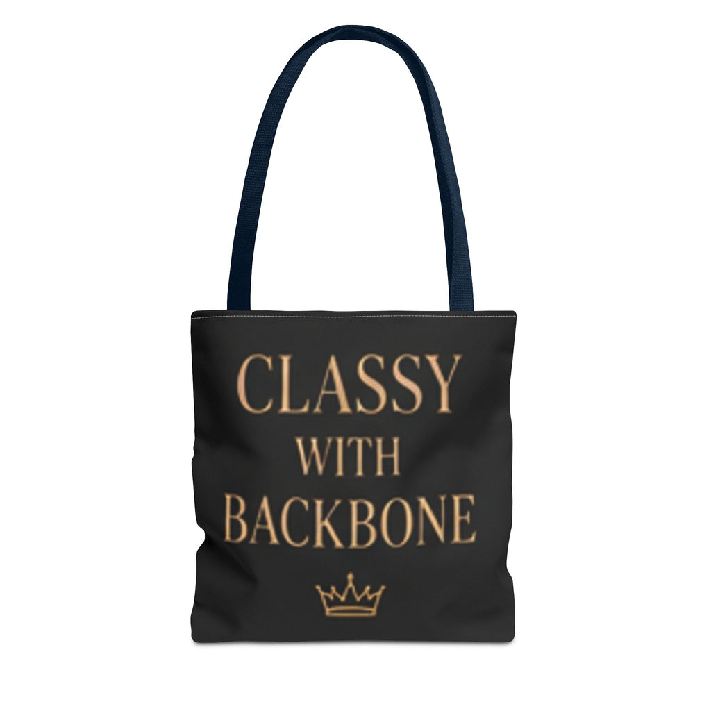 Bolso tote elegante con carácter: un bolso tote atrevido en negro y dorado que empodera
