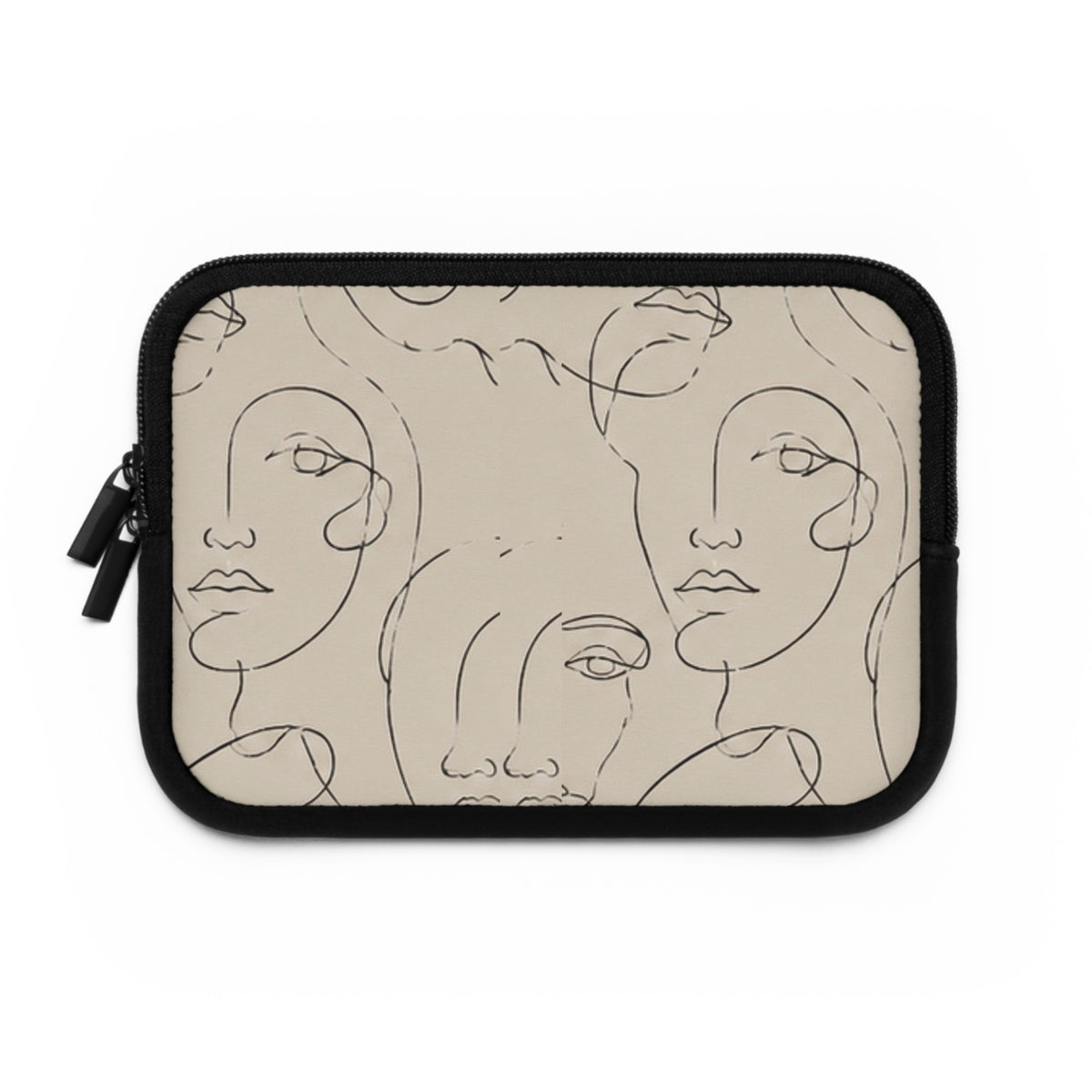 Abstract Line Art Faces Laptop Sleeve