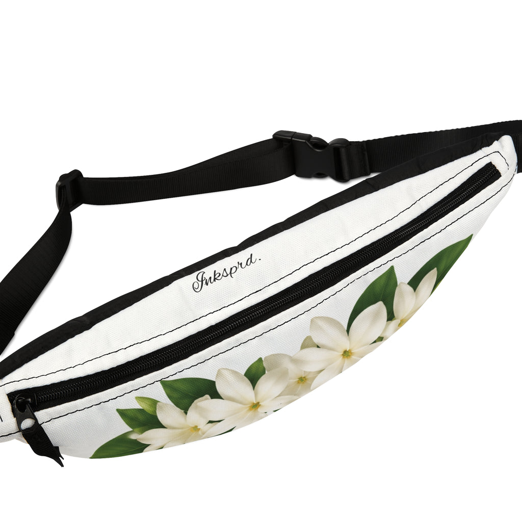 Riñonera — Bolso de cintura floral Gardenia blanca