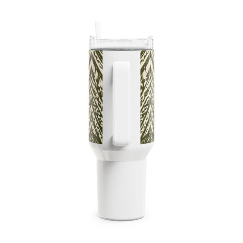 40oz Floral Roots Trinkbecher — „Tiefe Wurzeln, endloses Wachstum“ Mauna Tribal Design Reisebecher