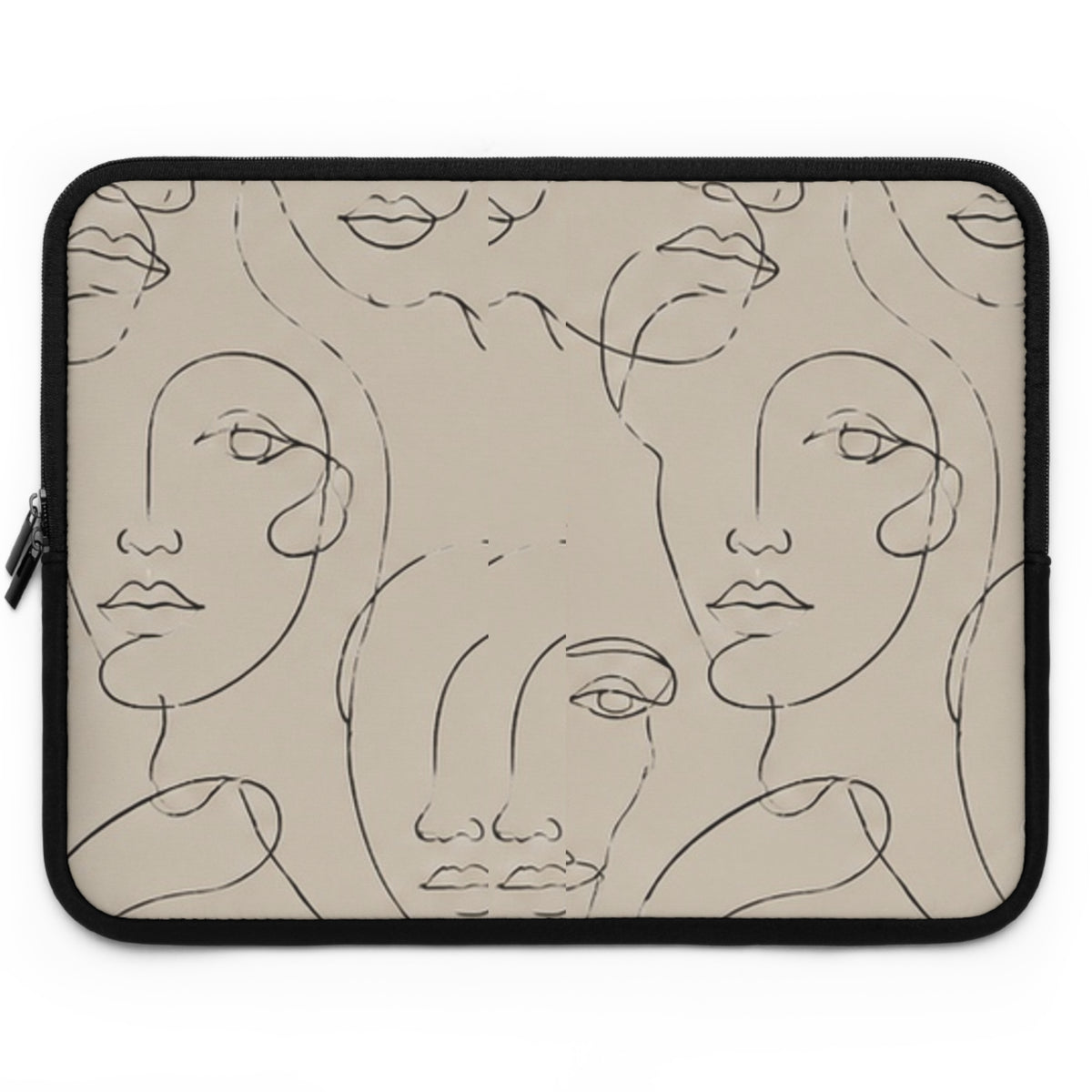 Abstract Line Art Faces Laptop Sleeve