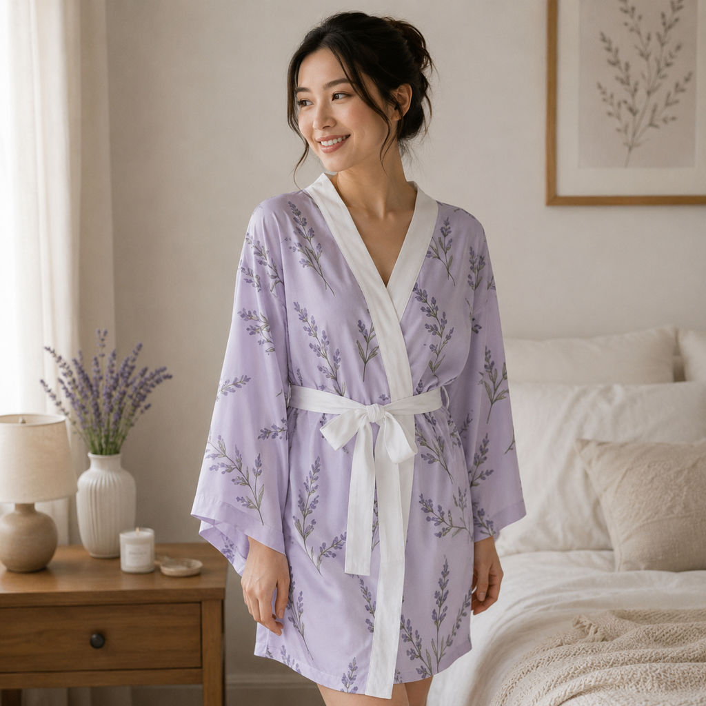 Bata Kimono Lavanda Sprig