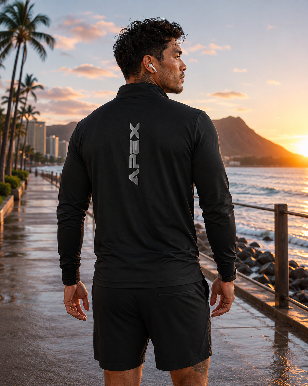 Quarter-Zip Pullover — Performance-Oberteil mit reflektierendem Apex-Logo