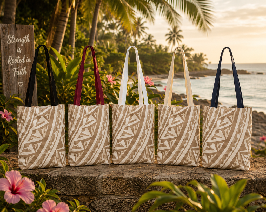 Bolso tote tribal con diente de tiburón Niho Mano, enraizado en la fuerza