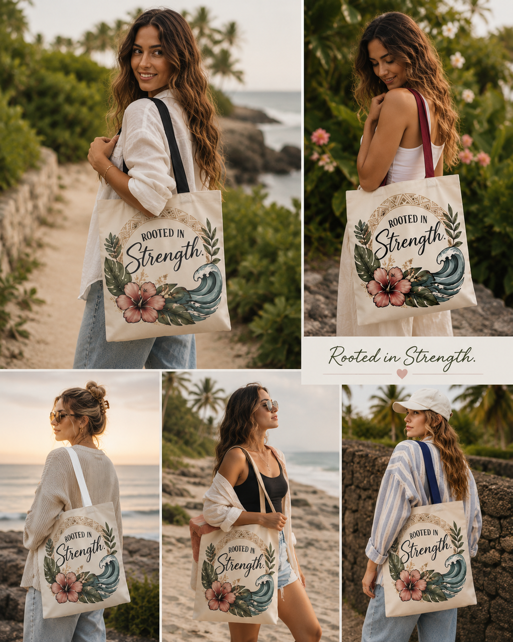 Bolso tote tribal con diente de tiburón Niho Mano, enraizado en la fuerza