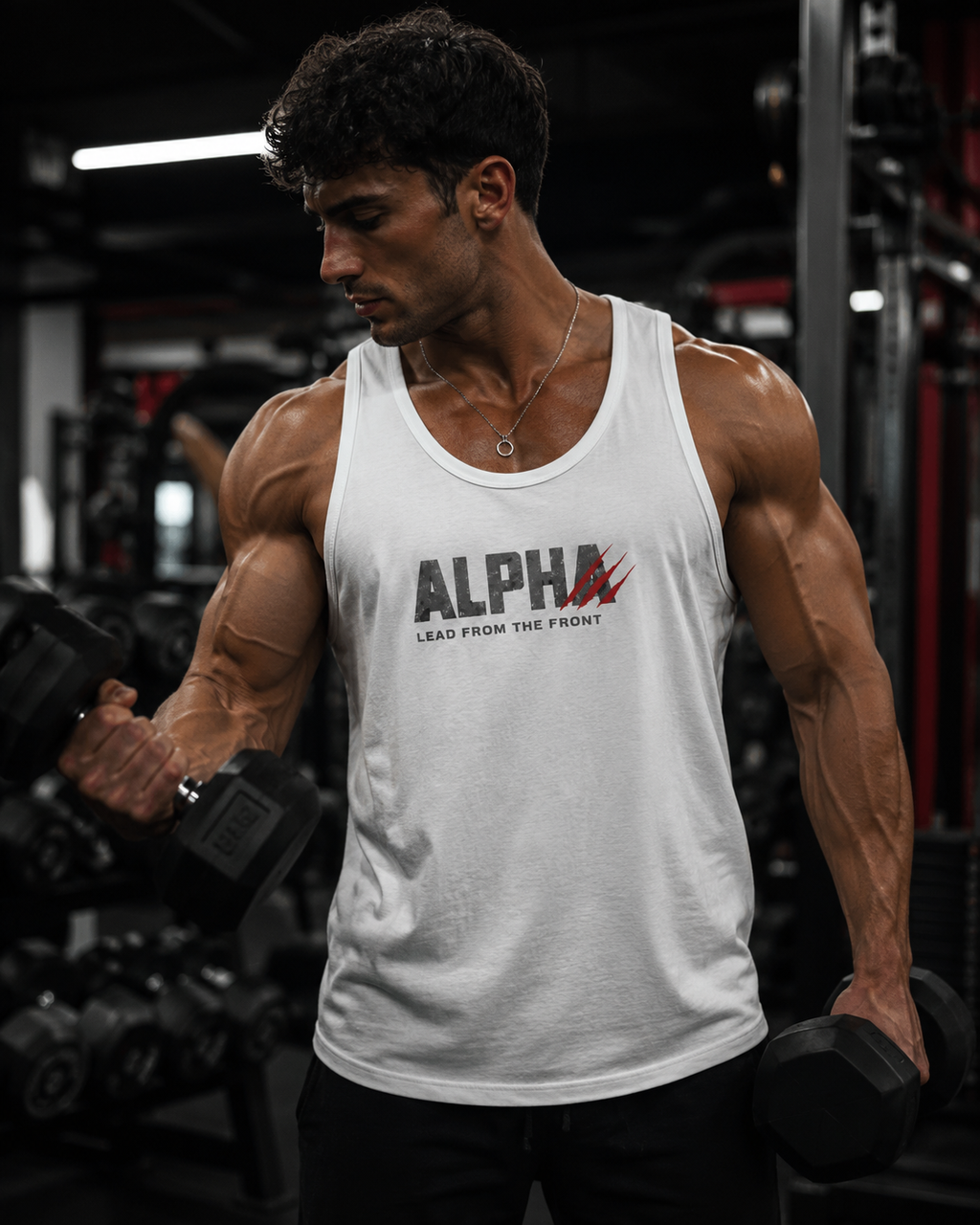 Alpha "Lead From The Front" Tank Top – Militärisch inspiriertes Herren-Fitness-Tanktop