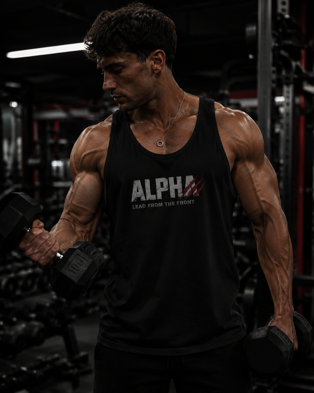 Alpha "Lead From The Front" Tank Top – Militärisch inspiriertes Herren-Fitness-Tanktop