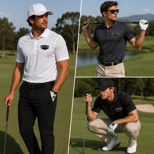 Alpha Shield Sportpolo für Herren – Athletisches Golf- und Arbeitshemd