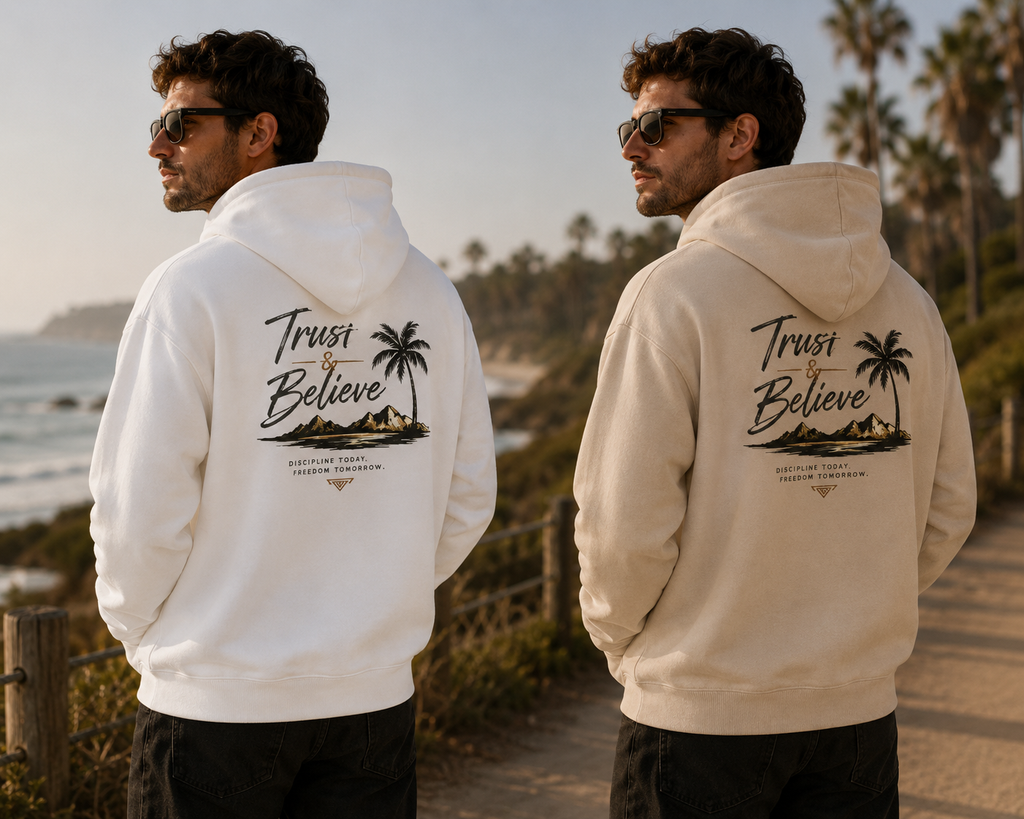 Trust & Believe Hoodie — Palm Island Inspirierender Pullover