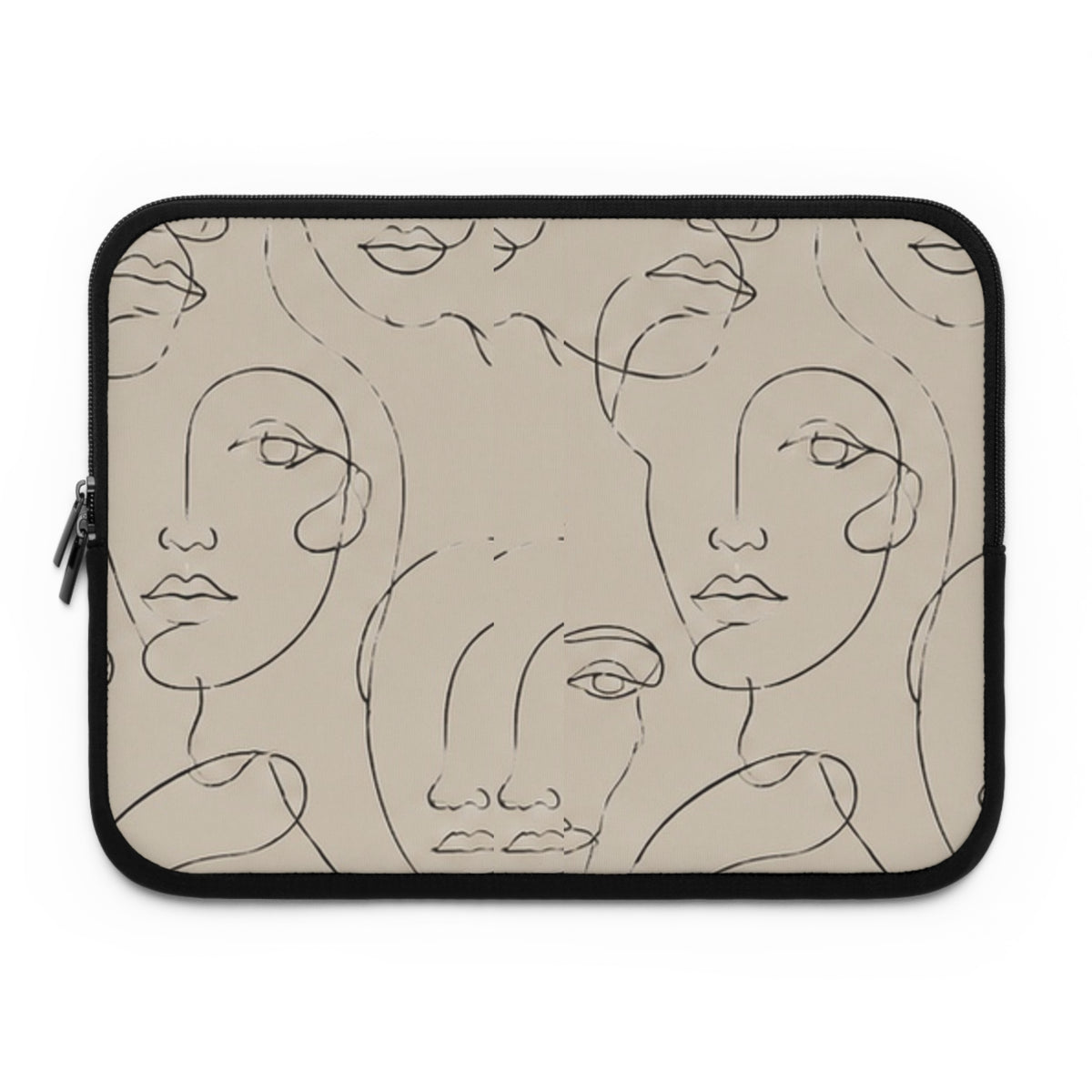 Abstract Line Art Faces Laptop Sleeve
