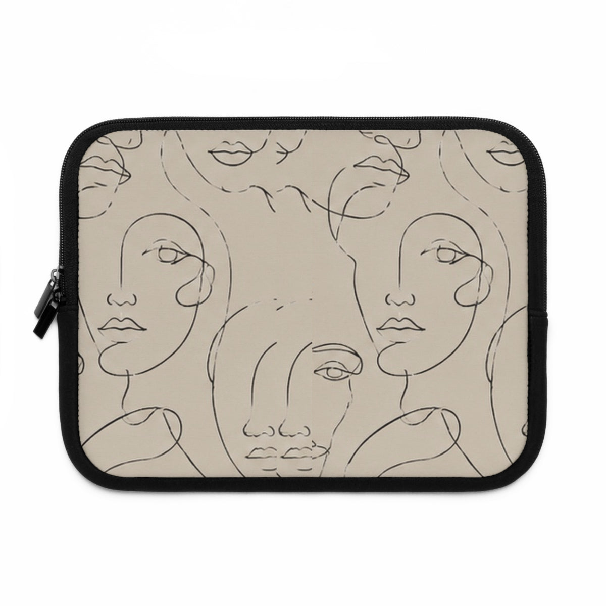 Abstract Line Art Faces Laptop Sleeve