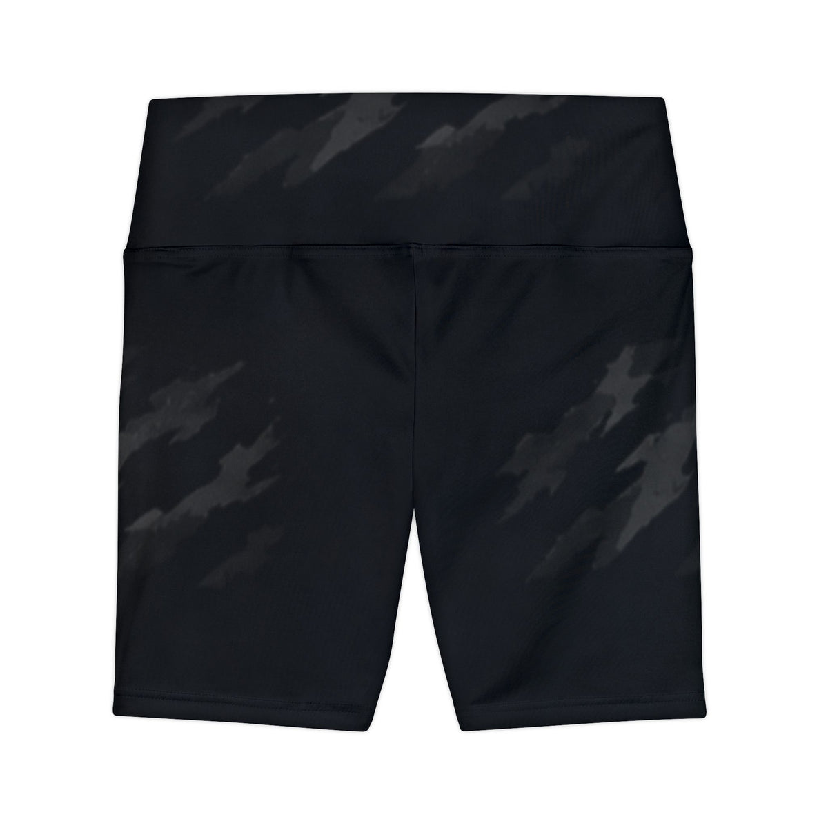 Apex Women's Performance Workout Shorts — Black Camouflage AOP