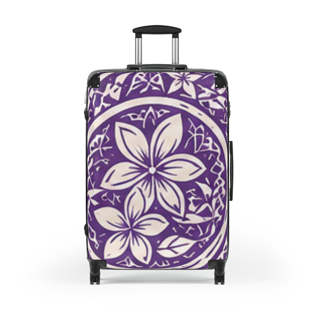 Maleta Púrpura Plumeria — Equipaje de Mano Plumeria Tropical