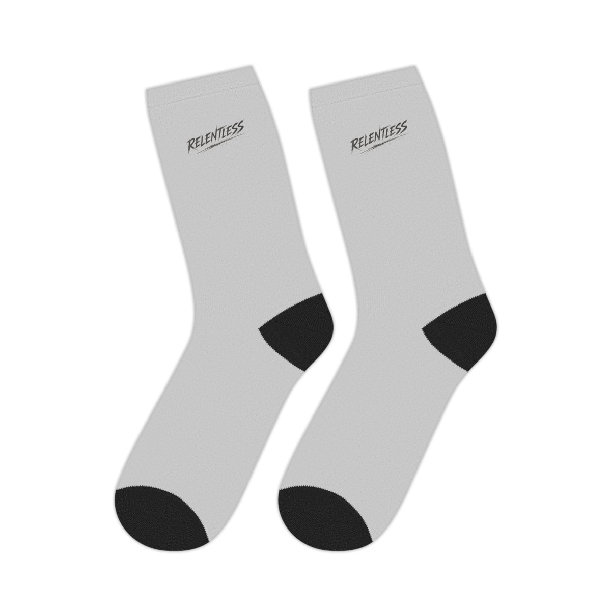 Mid-Length Socks — Minimal 'Relentless' Logo Athletic Crew Socks