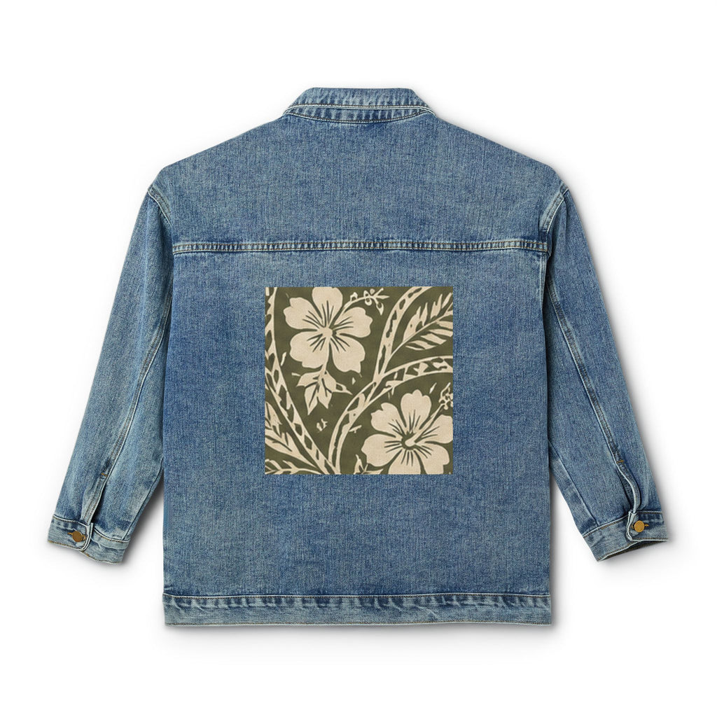 Damen-Jeansjacke – Hibiscus Aloha Spirit Bestickt