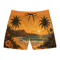 Bañadores cortos de hombre Tropical Sunset — Shorts de playa hawaianos con palmeras