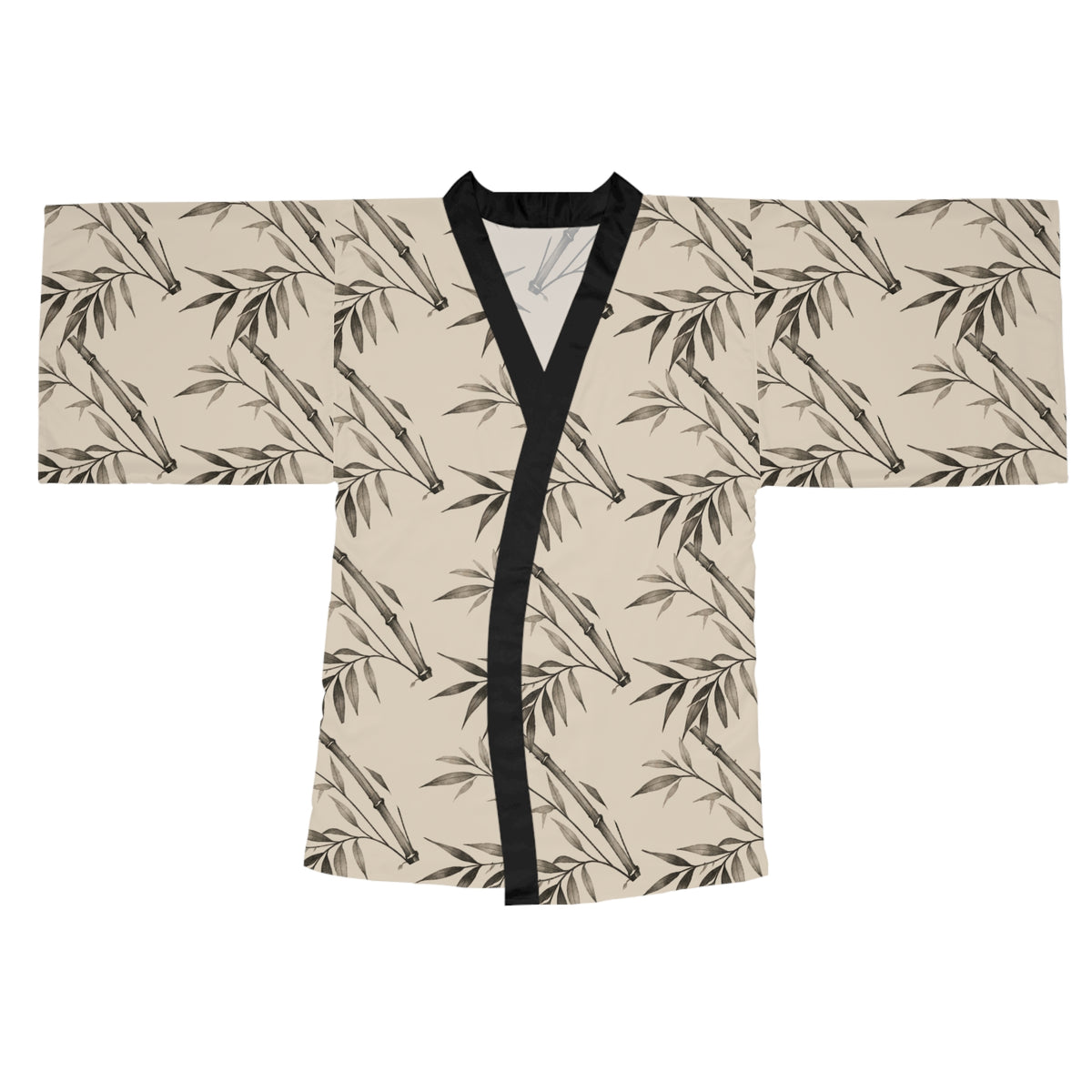 Beige Ink Bamboo Kimono Robe