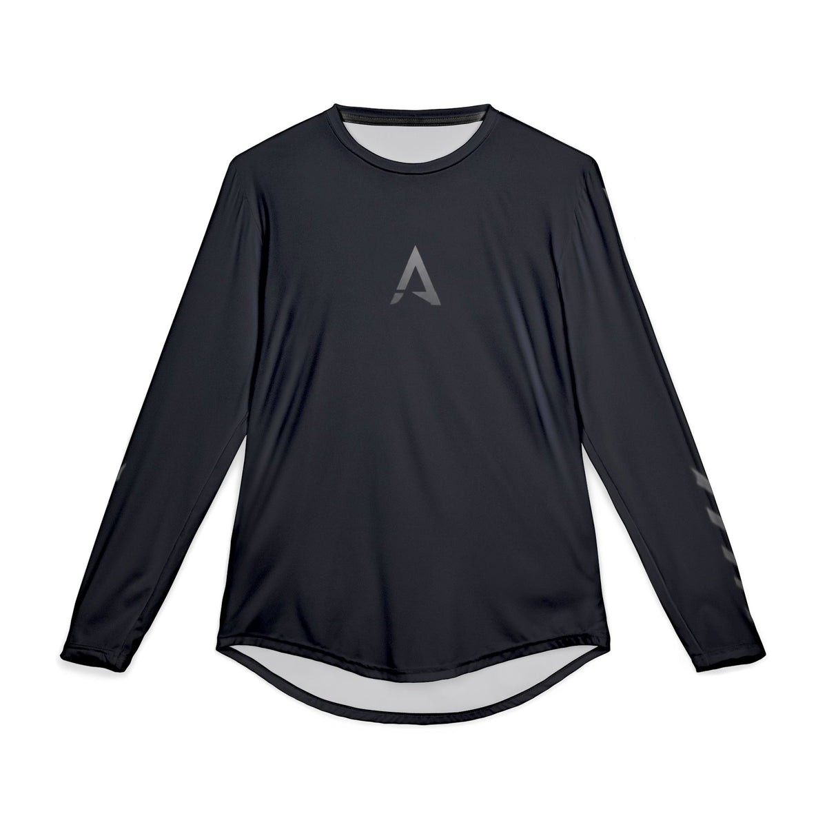 Men's UV Long Sleeve Performance Shirt — Reflective 'A' Logo, Sleeve Accents